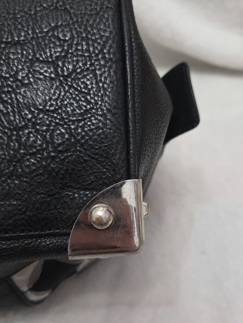 MCM Black and White Checkered Logo Satchel - Picture 11 of 14